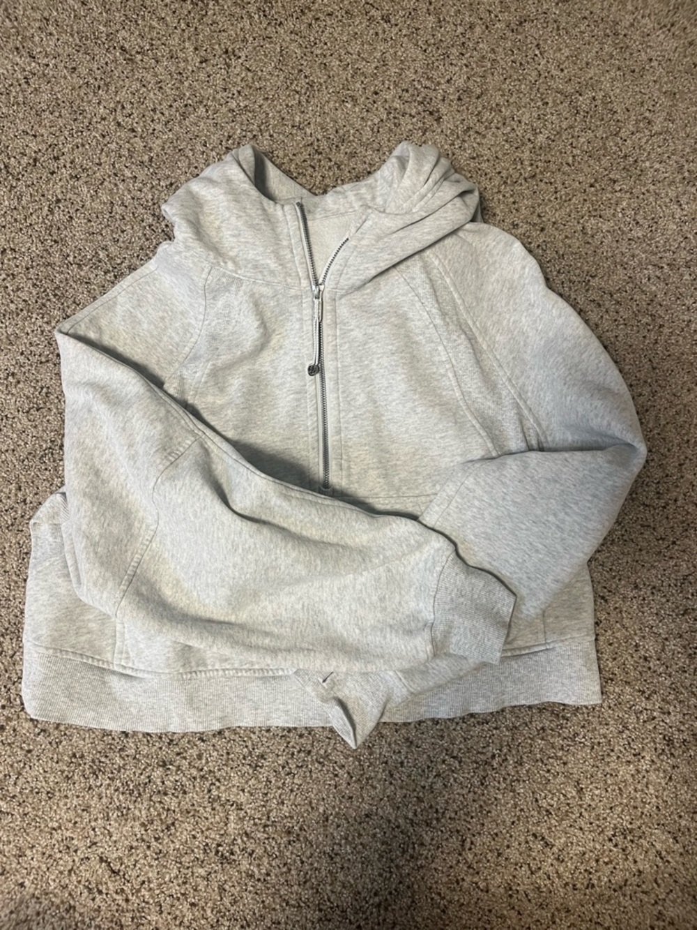 lululemon athletica Light Gray Half-Zip Hoodie Scuba